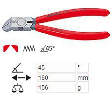 Клещи резачки за пластмаса под ъгъл 45 KNIPEX