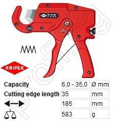 Ножица за рязане на ППР и пластмасови тръби KNIPEX