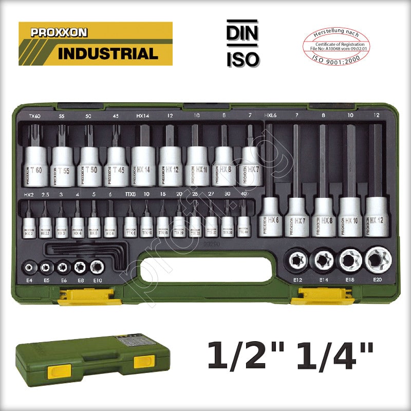 Вложки к-т 1/4″ и 1/2″ имбус и TORX 41 части PROXXON