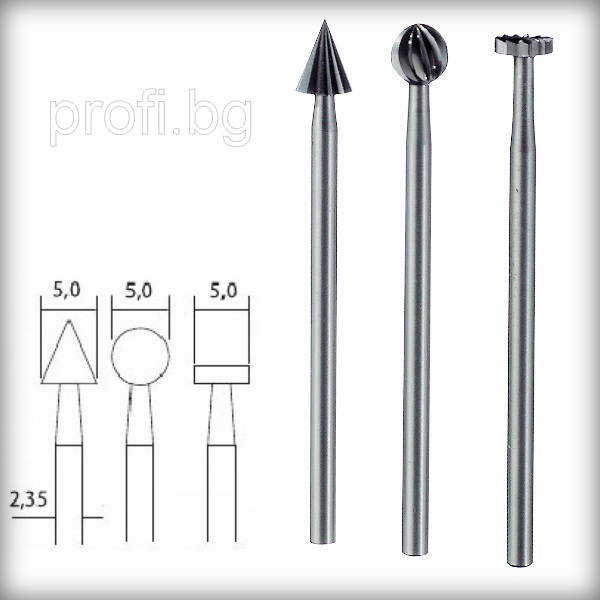 Комплект фрезери волфрам-ванадий 5,0мм-3бр