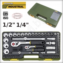 Инструменти к-т 1/2" и 1/4" тип гедоре 65 части PROXXON
